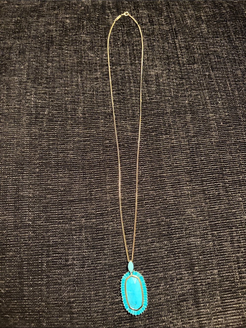 Kendra Scott Gold Turquoise Pendant long Necklace